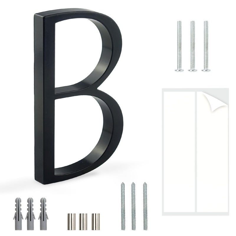HASWARE Floating House Number Sign - 5 inch Modern 3D Floating Door Signage - Weatherproof and Striking Design for Street Home Address Numerals Mailbox (B, Black) - Image 1